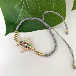 Adjustable and delicate fish 🐟 crystals bracelet